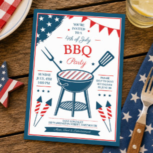 4. Juli BBQ-Party-Einladung Einladung