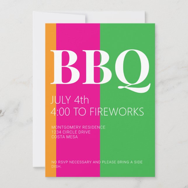 4. Juli BBQ-Party-Einladung Einladung (Vorderseite)