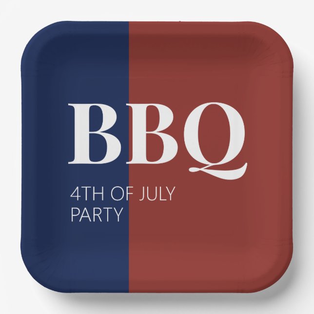 4. Juli BBQ-Party  Pappteller (Vorderseite)