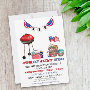 4. Juli BBQ Unabhängigkeitstag-Party Einladung
