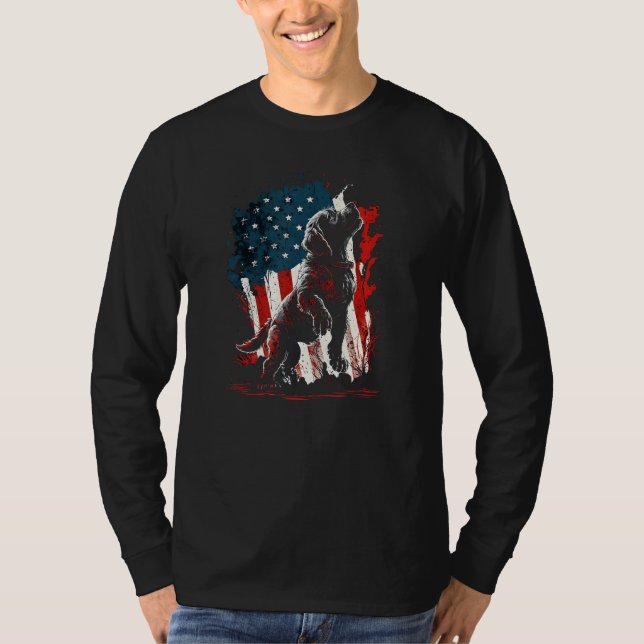 4. Juli Beagle Hund USA-Flagge Patriotischer Hund  T-Shirt (Vorderseite)