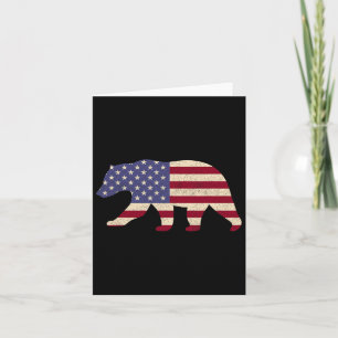 4. Juli Bear Patriotic American Flag Grandpa F Karte