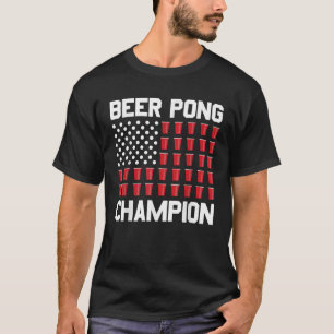 4. Juli Beer Pong Champion American Flag Party T-Shirt
