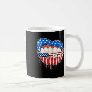 4. Juli beißen die Bullet Lips amerikanische Flagg Kaffeetasse