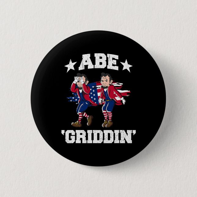 4. Juli Benjamin Franklin Griddy Ben Griddin  Button (Vorderseite)