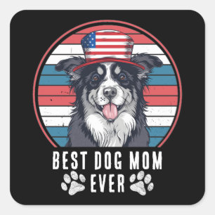 4. Juli Beste Mama/Vater je Personalisiert Quadratischer Aufkleber