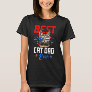 4. Juli Bester Katzenvater Aller Zeiten Fellvater T-Shirt