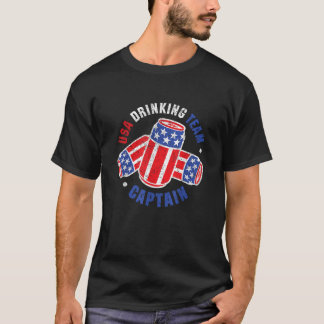 4. Juli Bier kann Fahnen USA trinken Team T-Shirts
