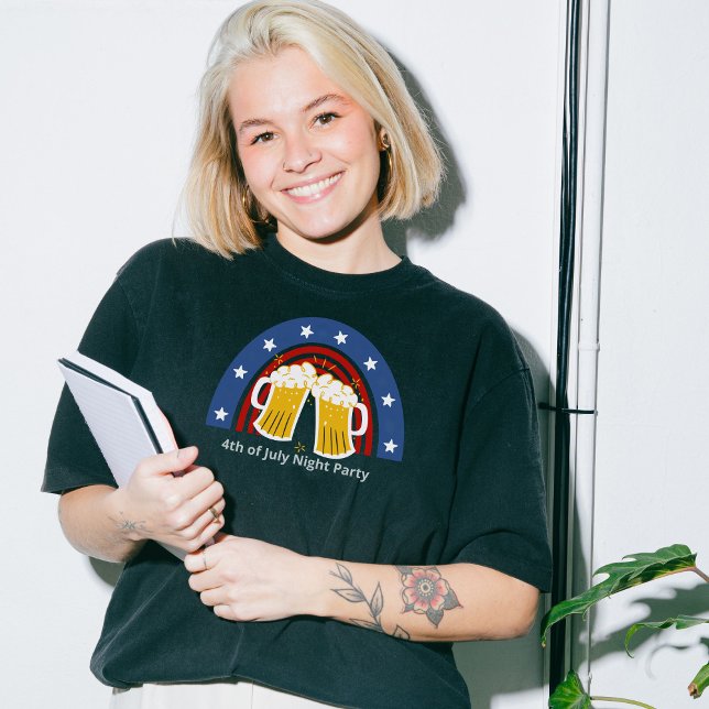 4. Juli Bier T - Shirt (Take your Glass and toss it! let's have fun on 4th of july )