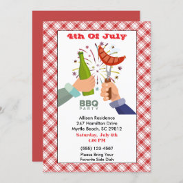 4. Juli Bier und Frank GRILLEN Picnic Party Einladung