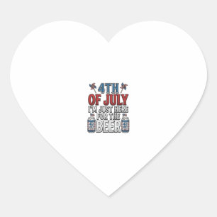 4. Juli Bier Vintage Patriotisches Shirt Design_1 Herz-Aufkleber