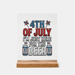 4. Juli Bier Vintage Patriotisches T-Shirt Design_ Acrylschild