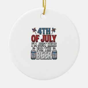 4. Juli Bier Vintage Patriotisches T-Shirt Design_ Keramik Ornament