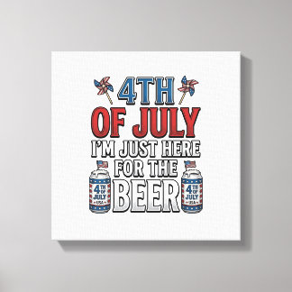 4. Juli Bier Vintage Patriotisches T-Shirt Design_ Leinwanddruck