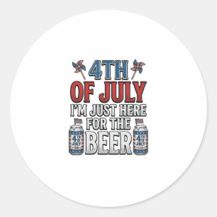 4. Juli Bier Vintage Patriotisches T-Shirt Design_ Runder Aufkleber