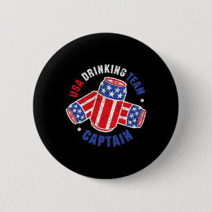 4. Juli Bierdose Flagge USA Trinkteam Tees  Button