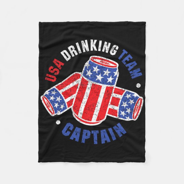 4. Juli Bierdose Flagge Usa Trinkteam Tees  Fleecedecke (Vorderseite)