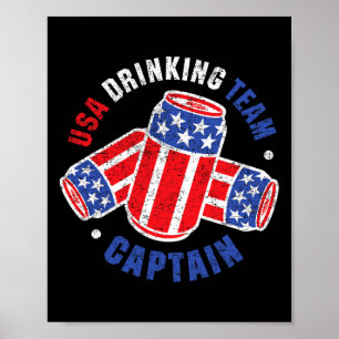 4. Juli Bierdose Flagge Usa Trinkteam Tees Poster