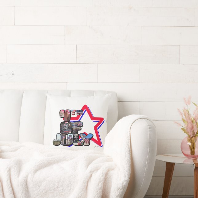 4. Juli Big Letter Star Kissen (Liege)