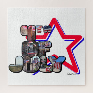 4. Juli Big Letter Star Puzzle