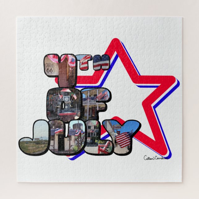 4. Juli Big Letter Star Puzzle (Vertikal)