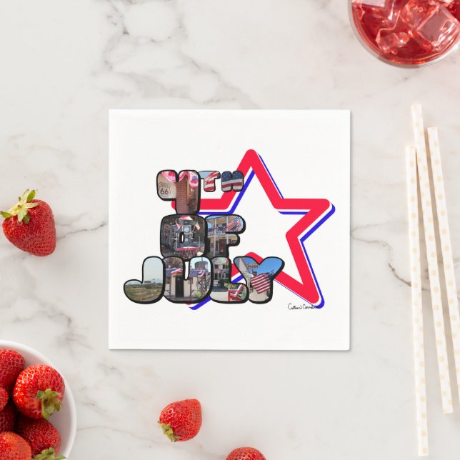 4. Juli Big Letter Star Serviette (Beispiel)