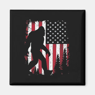4. Juli Bigfoot Sasquatch Amerikanische Flagge Pat Magnet