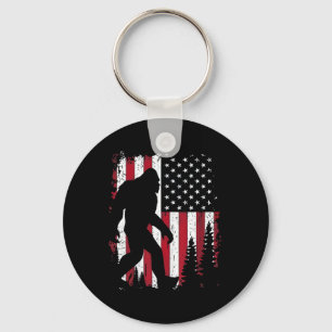4. Juli Bigfoot Sasquatch Amerikanische Flagge Pat Schlüsselanhänger