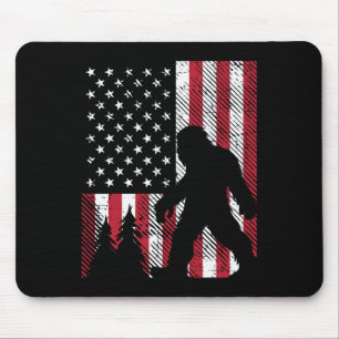 4. Juli Bigfoot Sasquatch Us Flag Patriotic Men W Mousepad