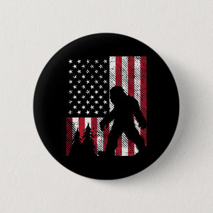 4. Juli Bigfoot Sasquatch US-Flagge Patriotische M Button