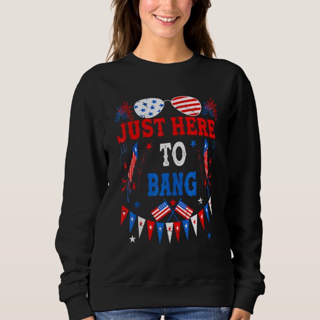 4. Juli bin ich gerade hier, um die US-Flagge Sung Sweatshirt (Vorderseite)