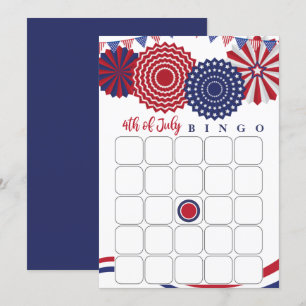 4. Juli Bingo Card Einladung
