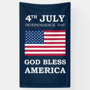 4. Juli - Bless America Flag Banner