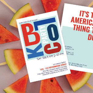 4. Juli Block Fest Retro Typografie Nachbarschafts Flyer
