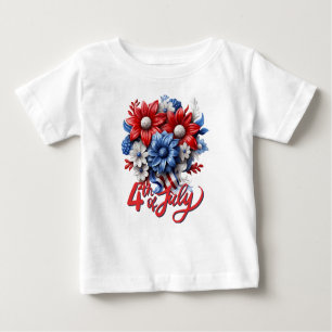 4. Juli Blume in Red White & Blue Patriotic Baby T-shirt