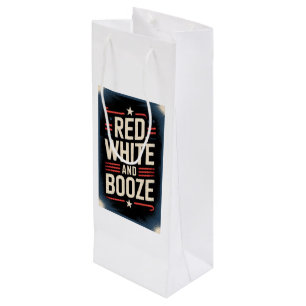 4. Juli Booze Party Rot weiß und Stiefel Geschenktüte Für Weinflaschen