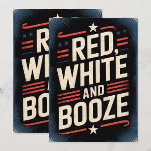4. Juli Booze Party   Rot weiß und Stiefel Save The Date