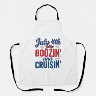 4. Juli Boozin And Cruisin Vintage Boot-Shirt_1 Schürze