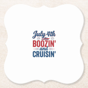 4. Juli Boozin And Cruisin Vintage Boot-Shirt_1 Untersetzer