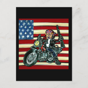 4. Juli - Born to be Wild Airedale Postkarte