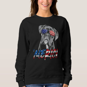 4. Juli Boxer Merica American Flag Patriotic D Sweatshirt