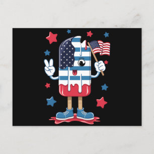 4. Juli Boys Kids Popsicle USA Flag Postkarte
