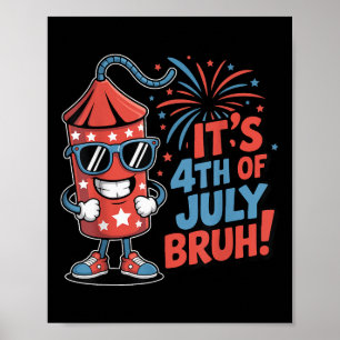 4. Juli Bruh Jungen Kinder Lustiger Feuerwerkskörp Poster