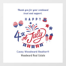 4. Juli | Büro für die Dekoration von Geschäftsrei Fensteraufkleber