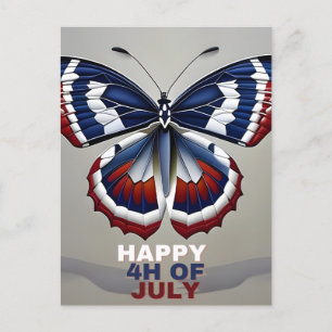 4. Juli, Butterfly, USA, Holiday, Feiertagspostkarte