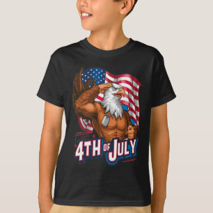 4. Juli Byld Eagle American Flag Ind T-Shirt