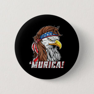 4. Juli Byld Eagle Mullet Murica Usa Usa US Meric Button