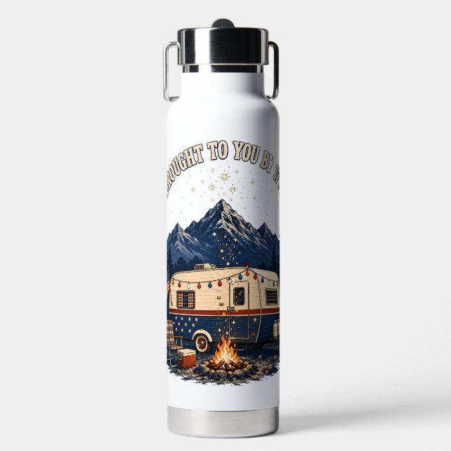 4. Juli Campinganhänger Berge Trinkflasche (Vorderseite)