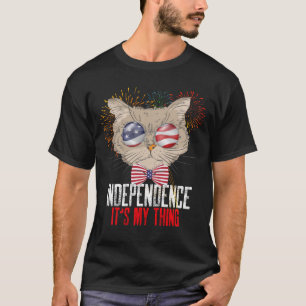 4. Juli Cat and Funny Independence Day T - Shirt