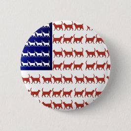 4. Juli Cat Flag Red White Blue USA Patriot Button